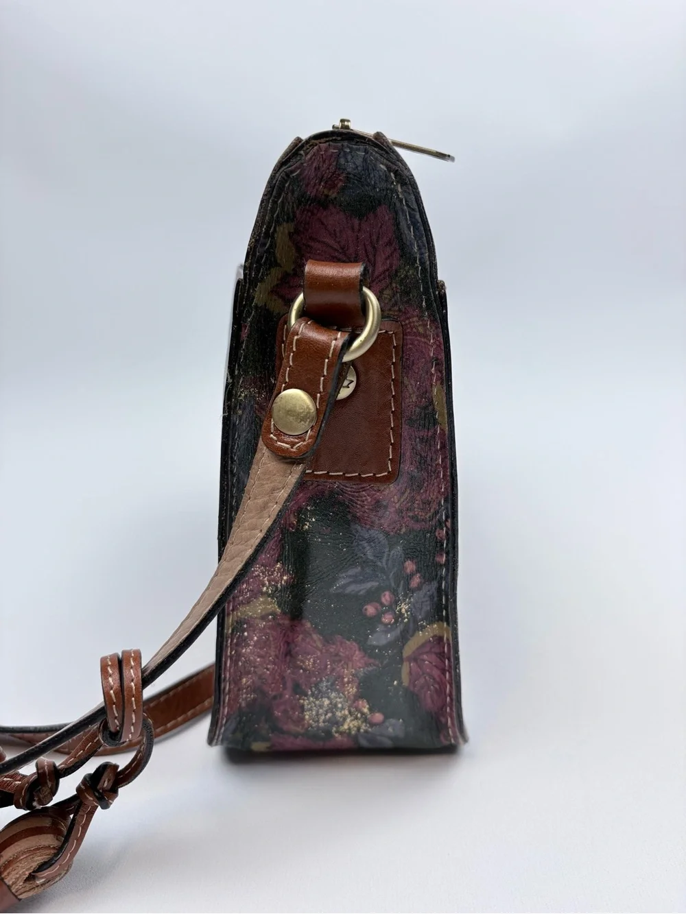 Patricia Nash Floral Leather Crossbody Shoulder Bag Purse